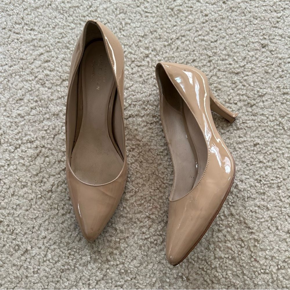Cole Haan Tan/Nude Shiny Career Pumps/Heels